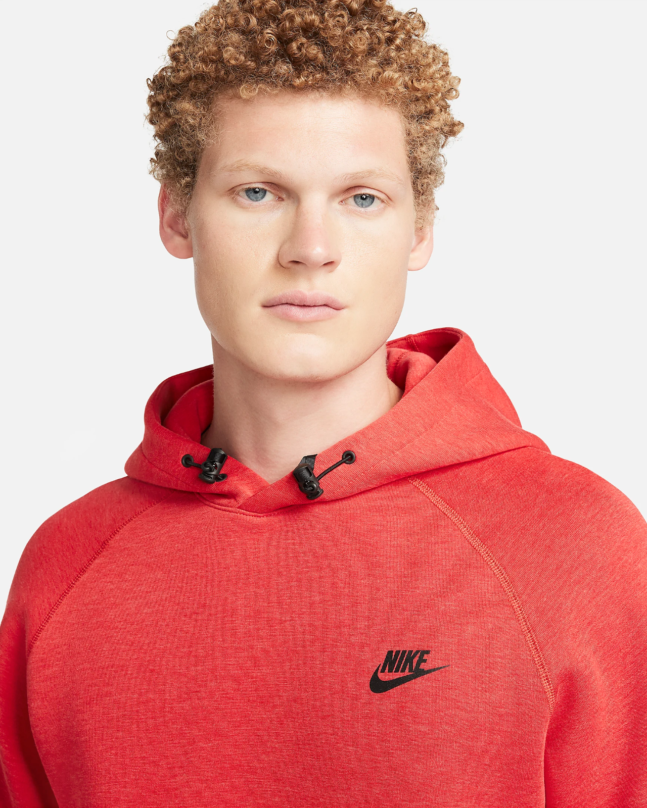 Nike Sportswear Tech Fleece FB8016-672 Men's Red Pullover Hoodie Size L NCL132